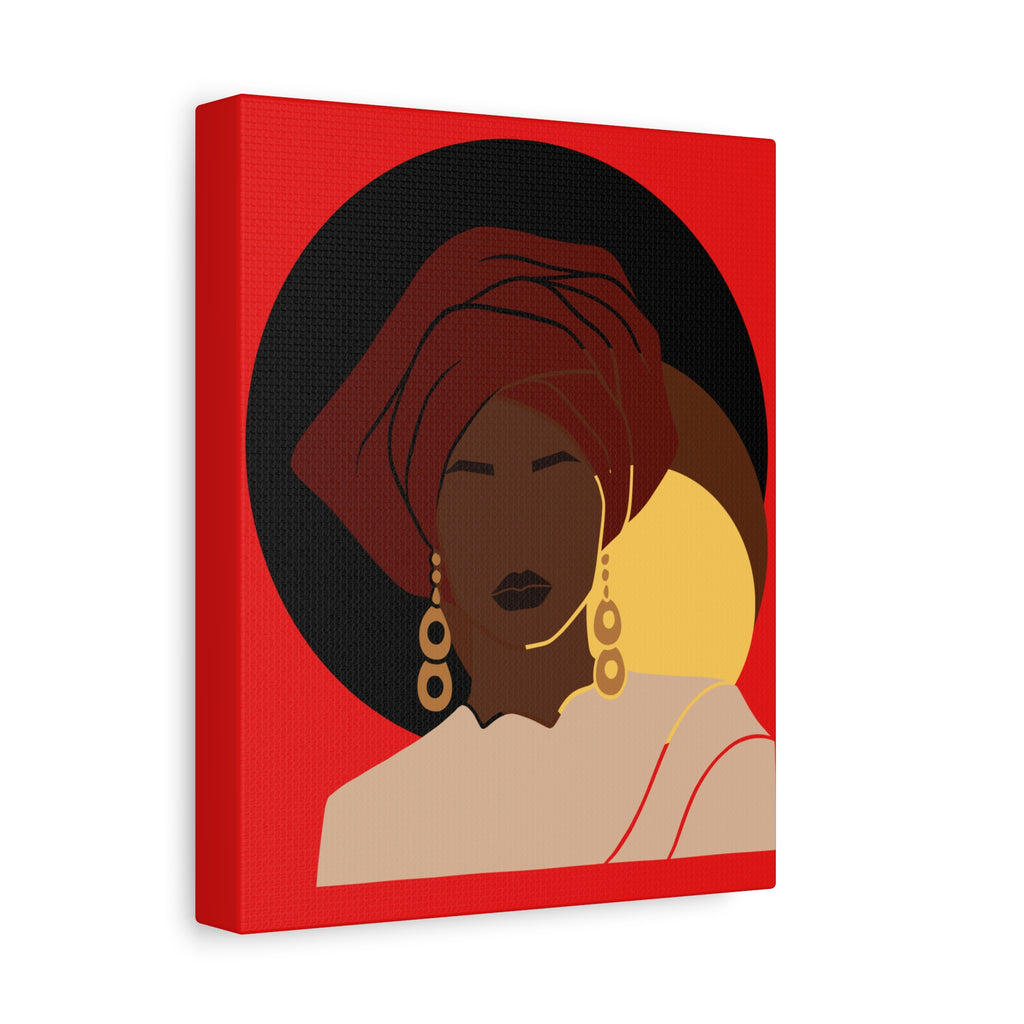 African Woman Black, Brown, and Yellow — Canvas Art