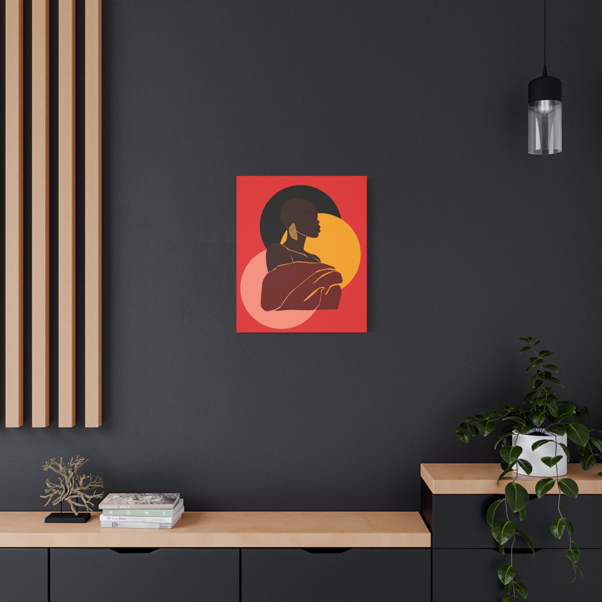 Bold Woman with Circles  –Canvas Art