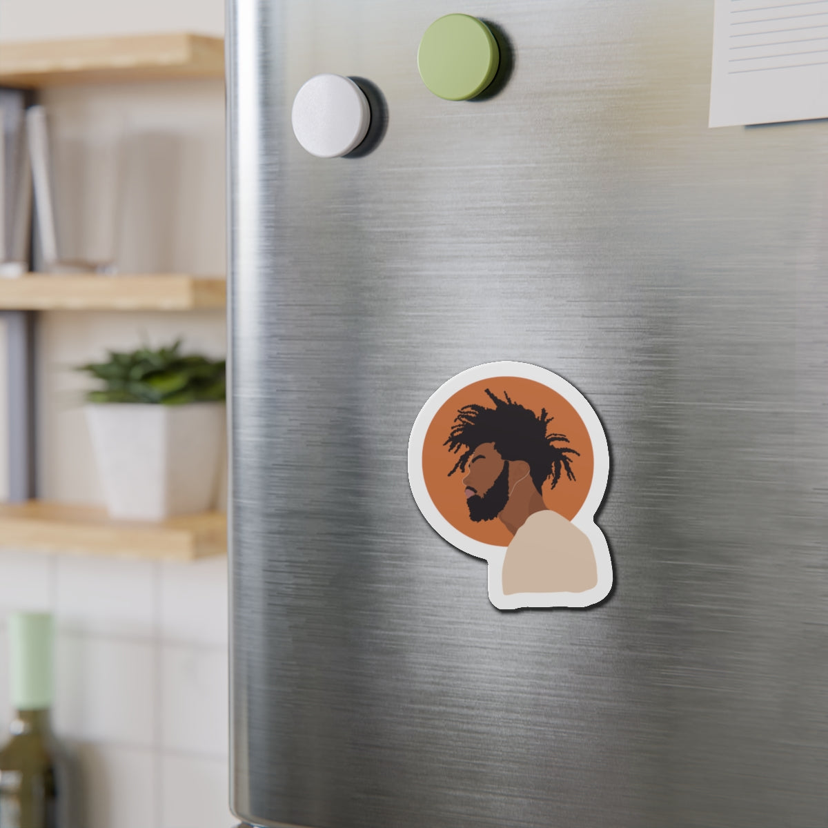 Afro Male Silhouette —  Magnet