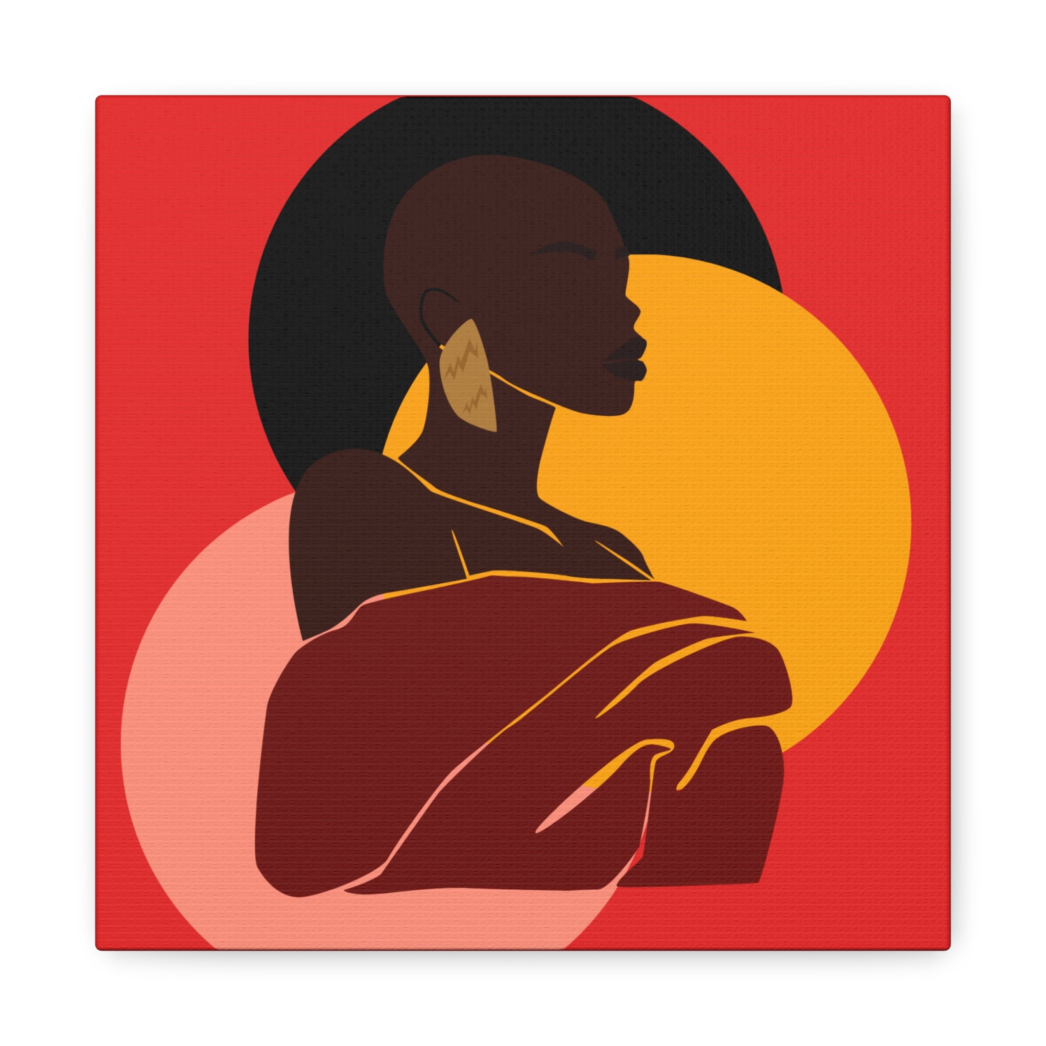 Bold Woman with Circles  –Canvas Art