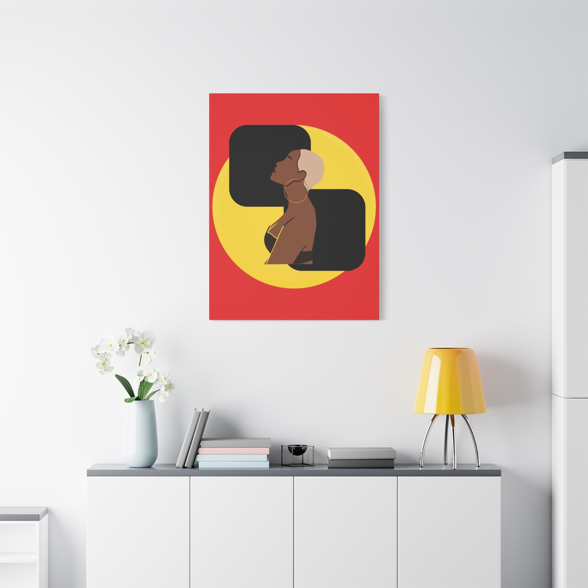 Bold Yellow and Black Woman – Canvas Art