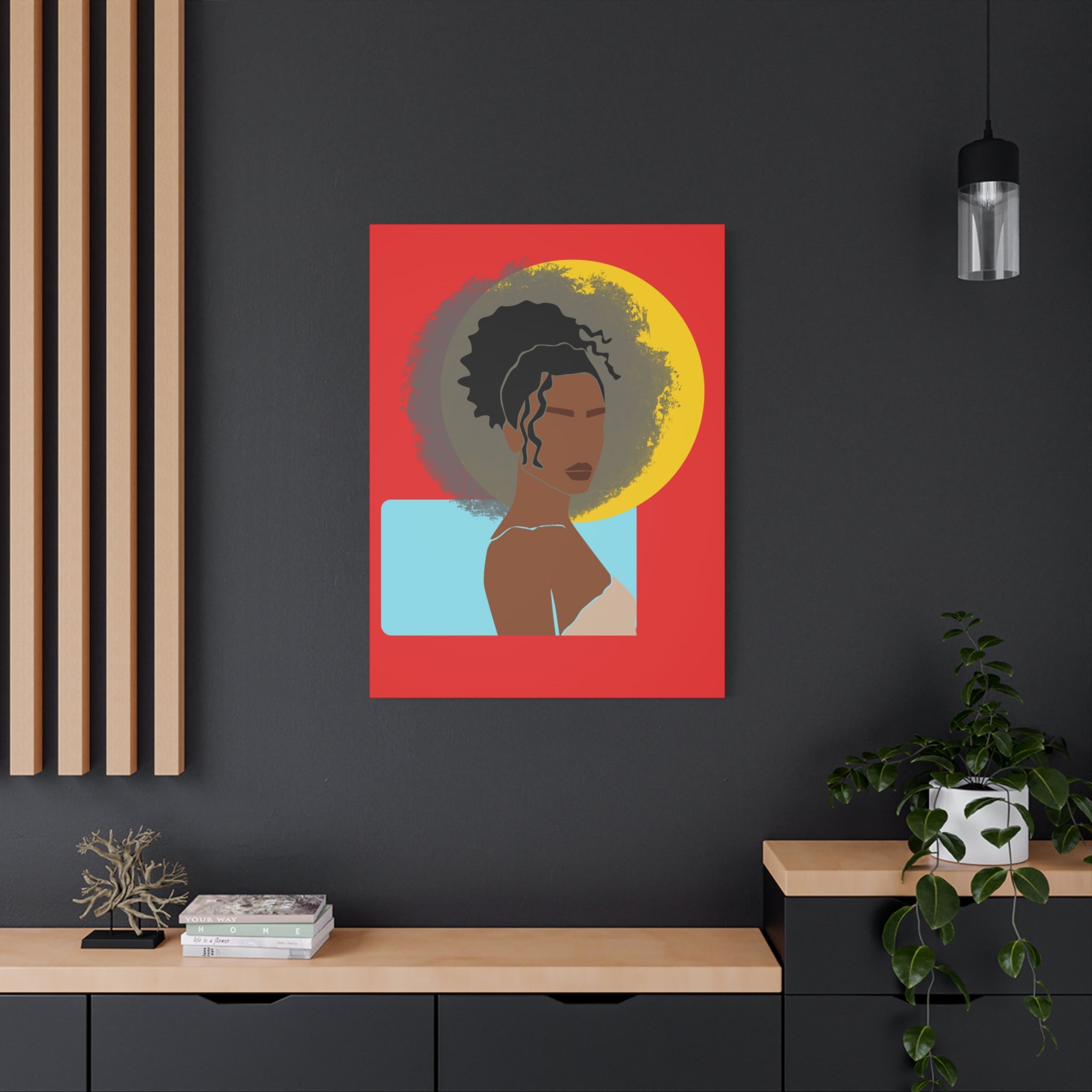 Woman With Curly Bun — Canvas Art