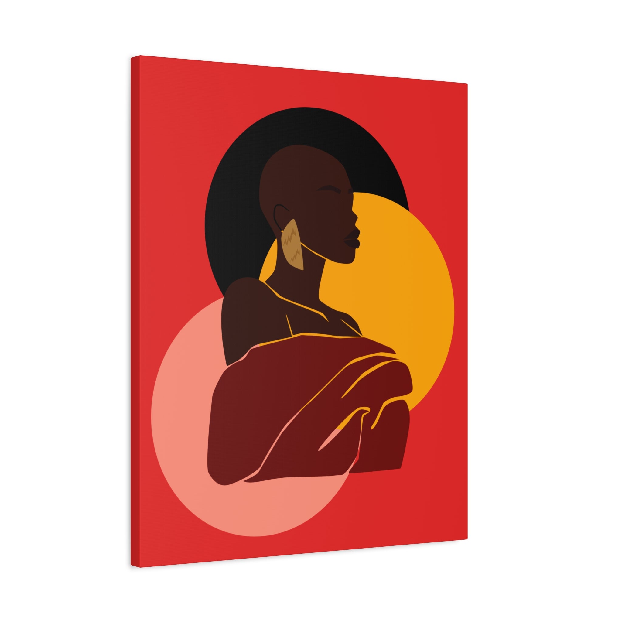 Bold Woman with Circles  –Canvas Art