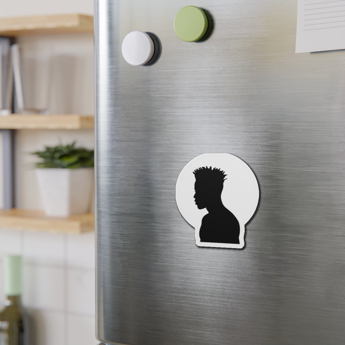 Black Male Head Silhouette — Magnet