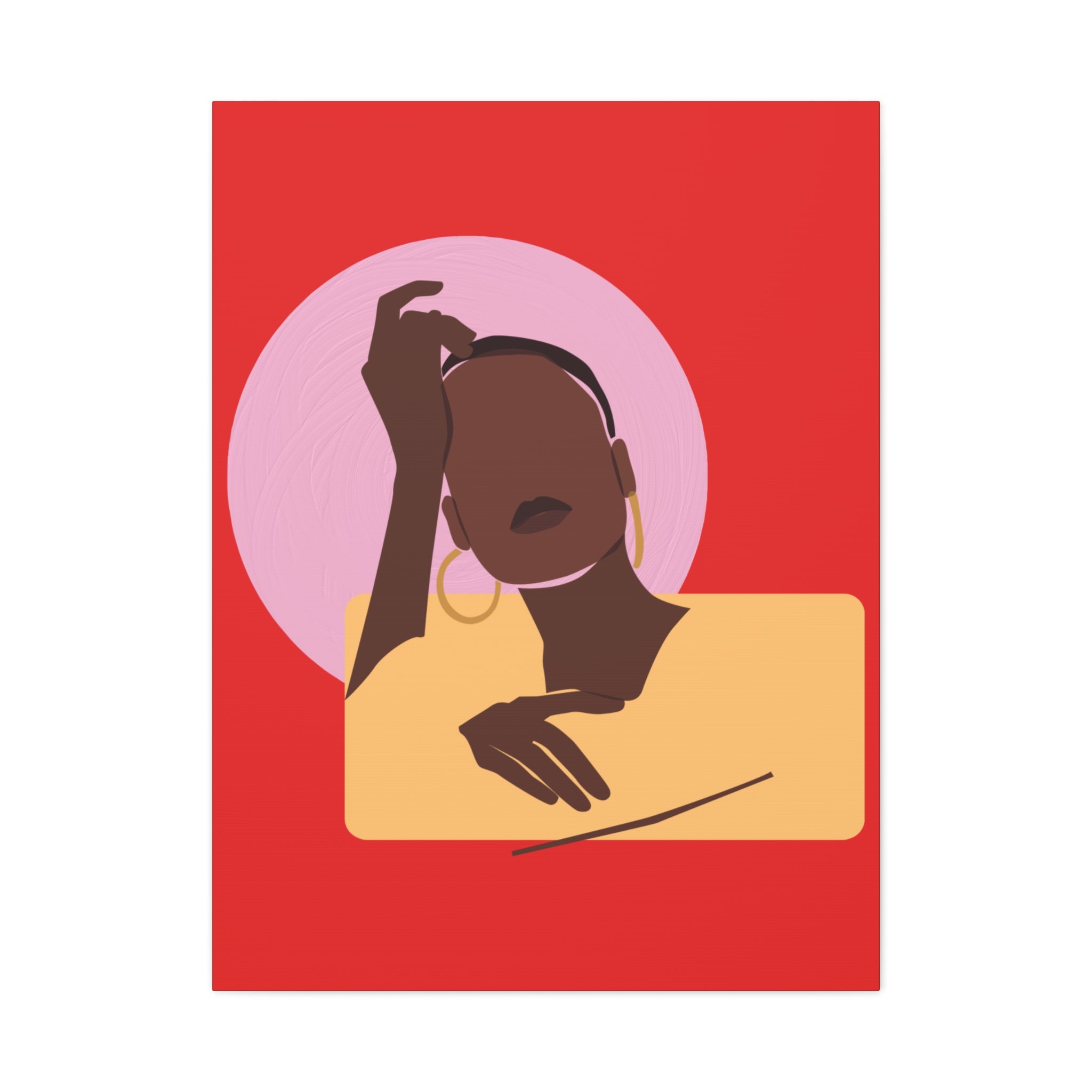 Abstract Afrocentric Portrait - Canvas Art
