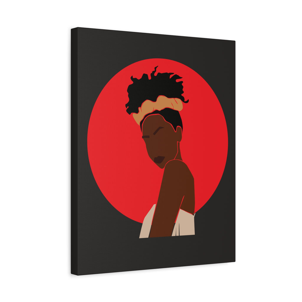 Woman Silhouette with Red Sun — Canvas Art