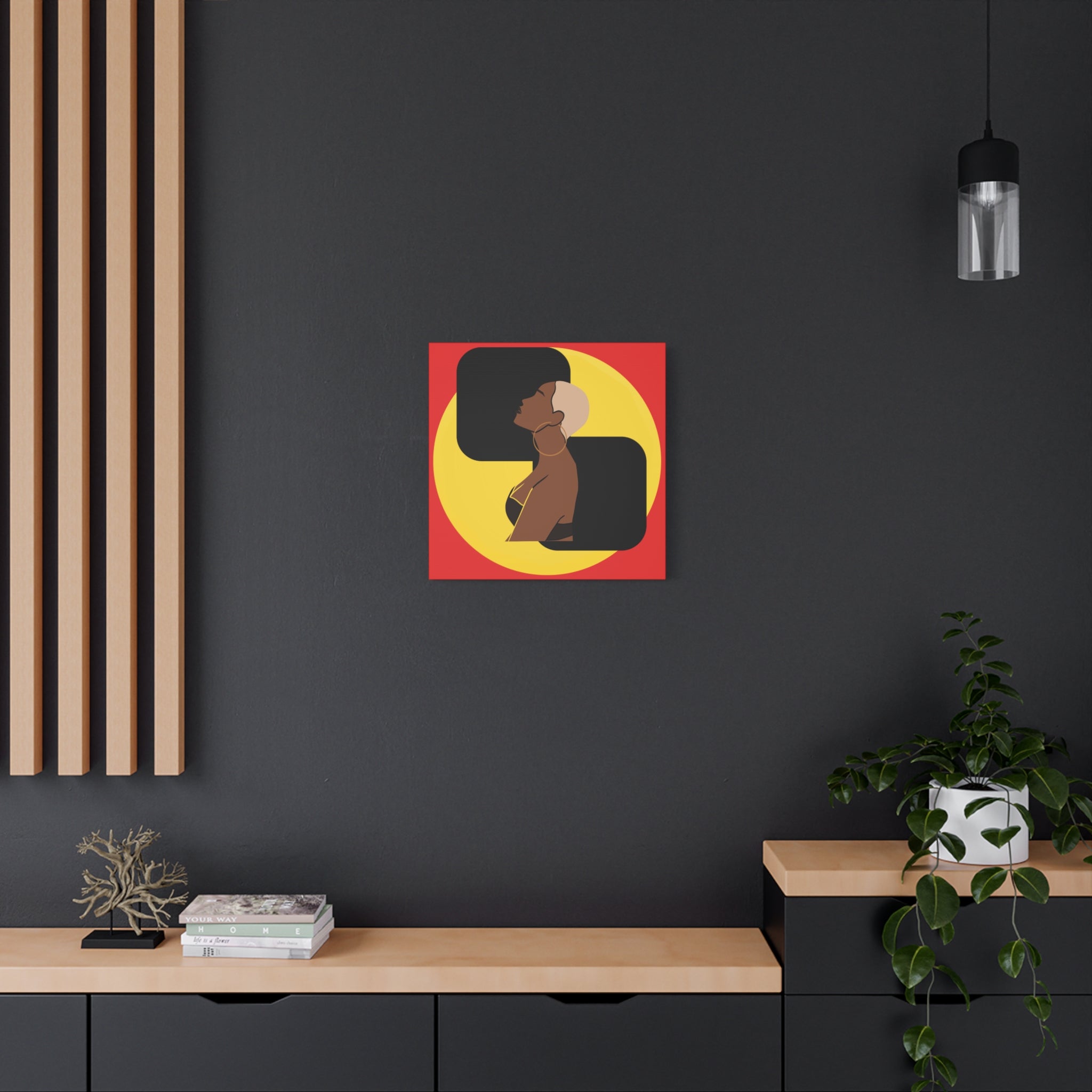 Bold Yellow and Black Woman – Canvas Art
