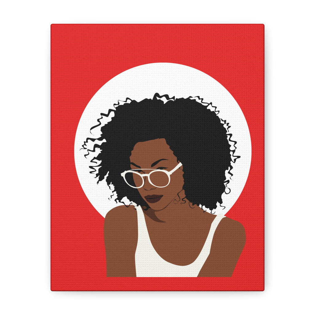 Afro Woman with Glasses — Canvas Art