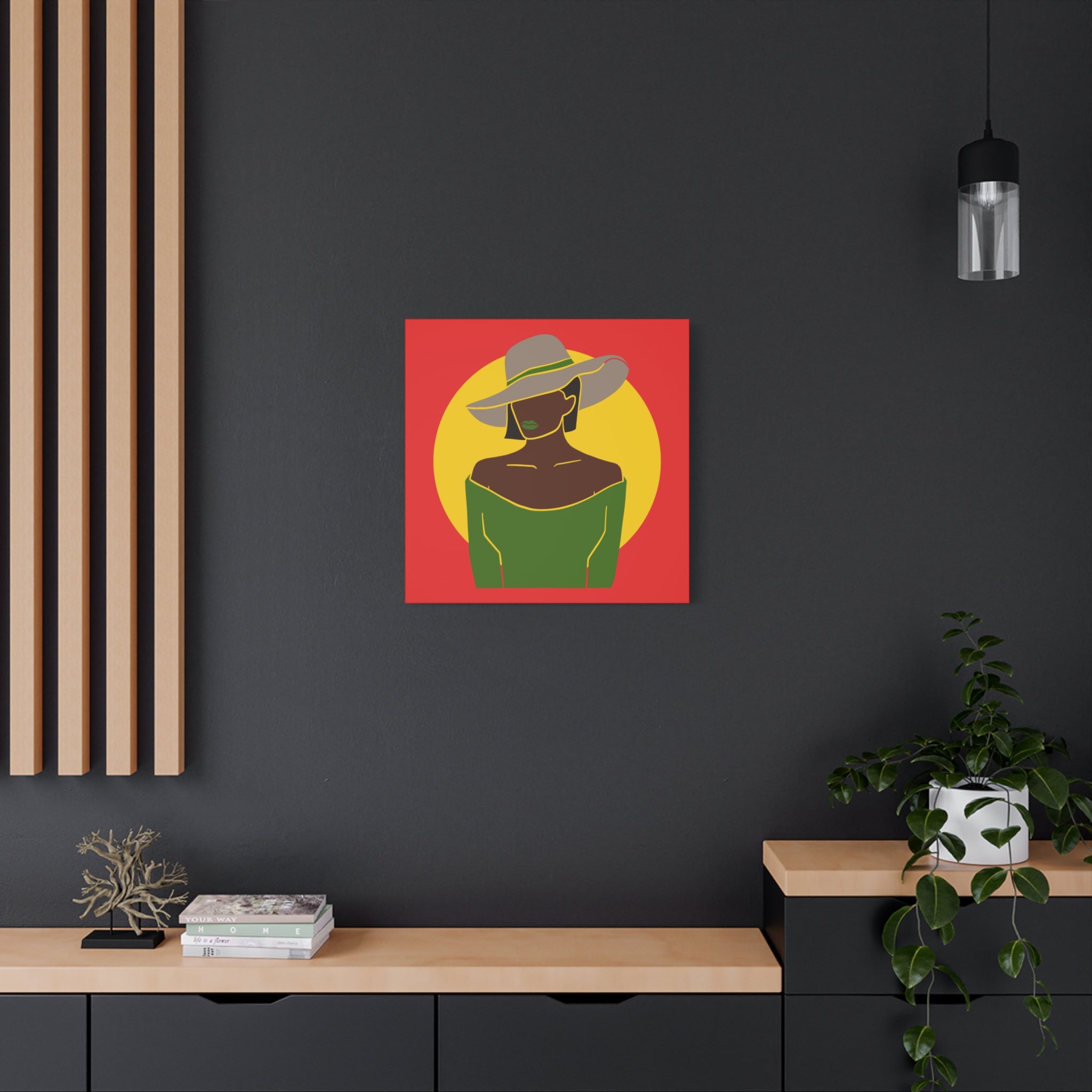 Afro Woman with Hat – Canvas Art