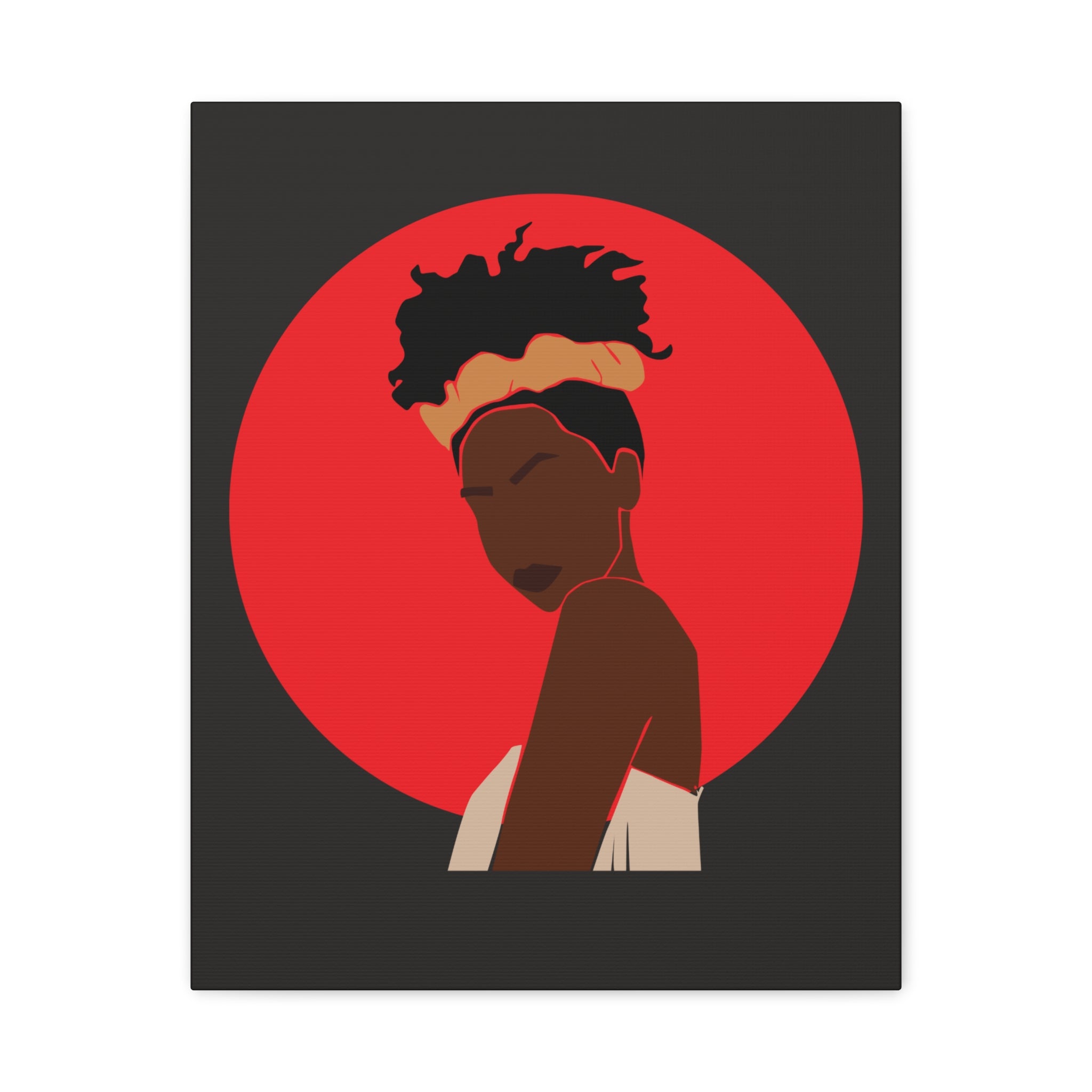 Woman Silhouette with Red Sun — Canvas Art