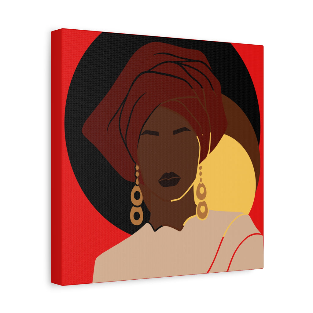 African Woman Black, Brown, and Yellow — Canvas Art