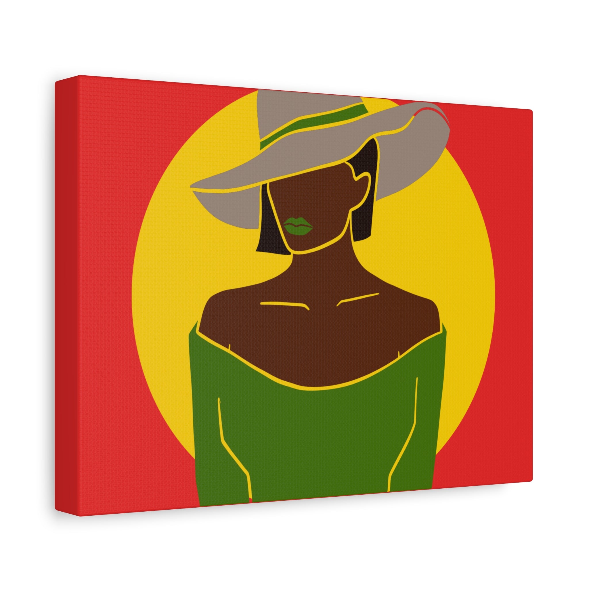Afro Woman with Hat – Canvas Art