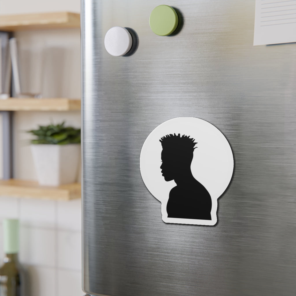 Black Male Head Silhouette — Magnet