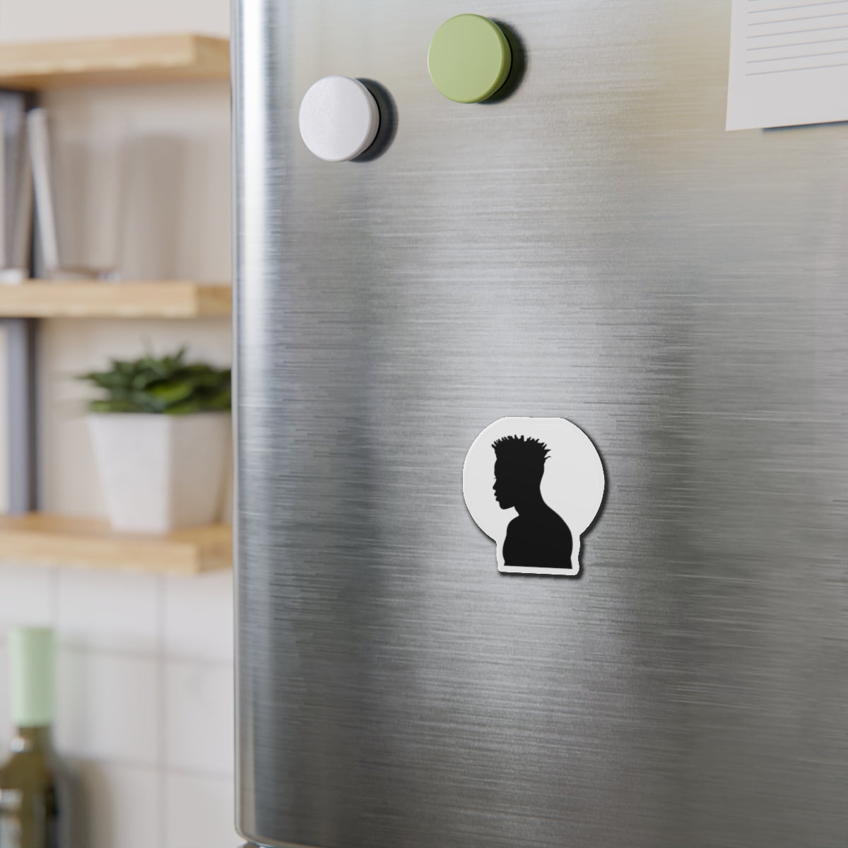 Black Male Head Silhouette — Magnet