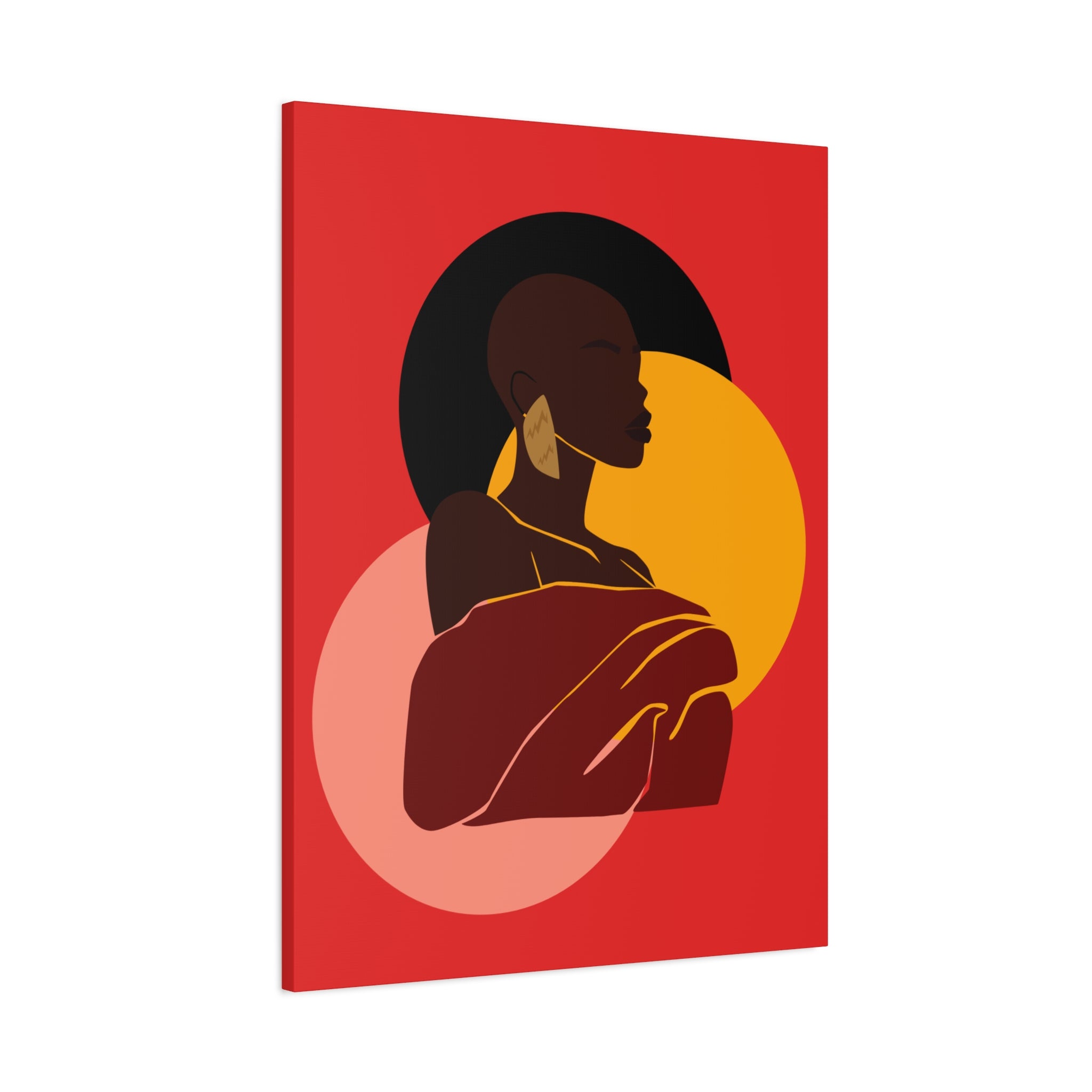 Bold Woman with Circles  –Canvas Art