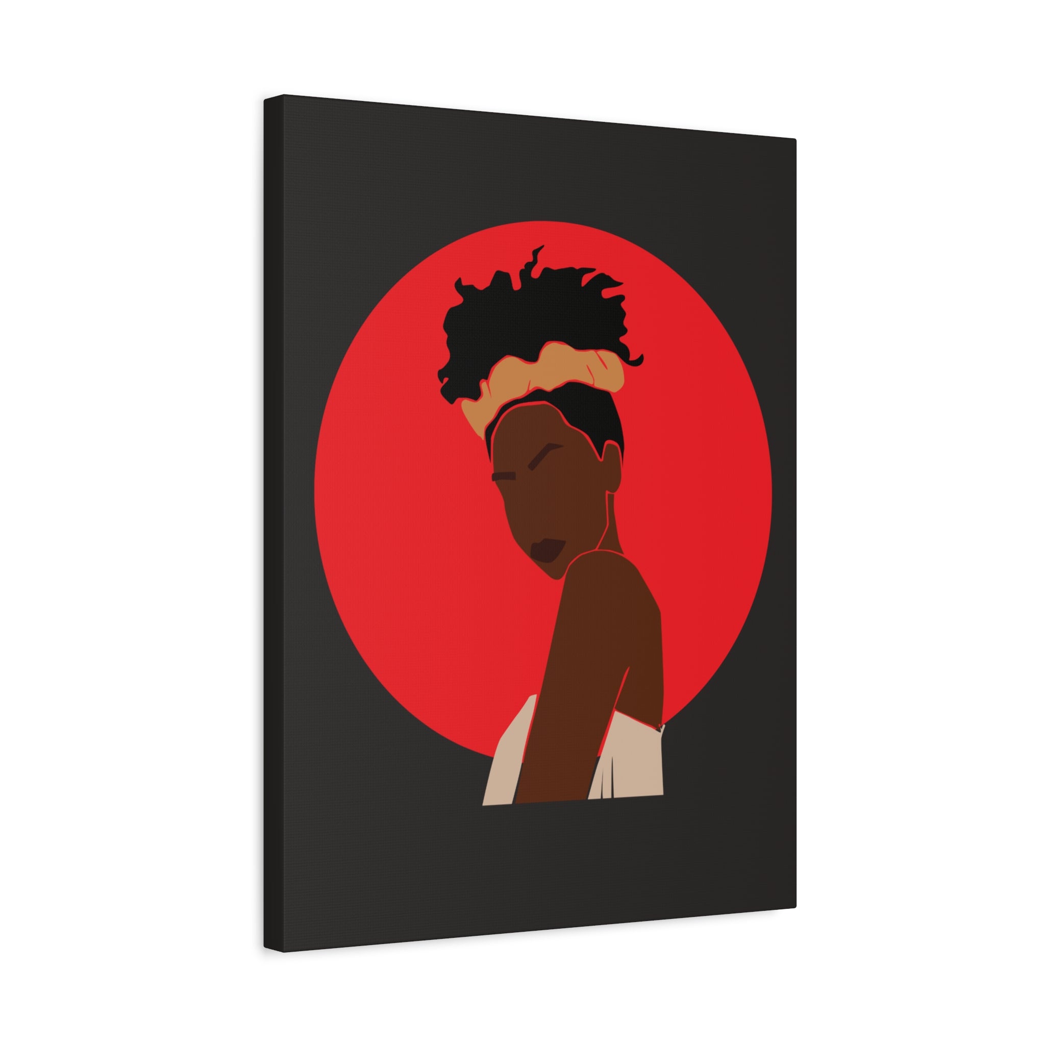 Woman Silhouette with Red Sun — Canvas Art