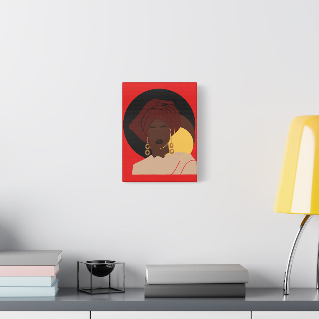 African Woman Black, Brown, and Yellow — Canvas Art