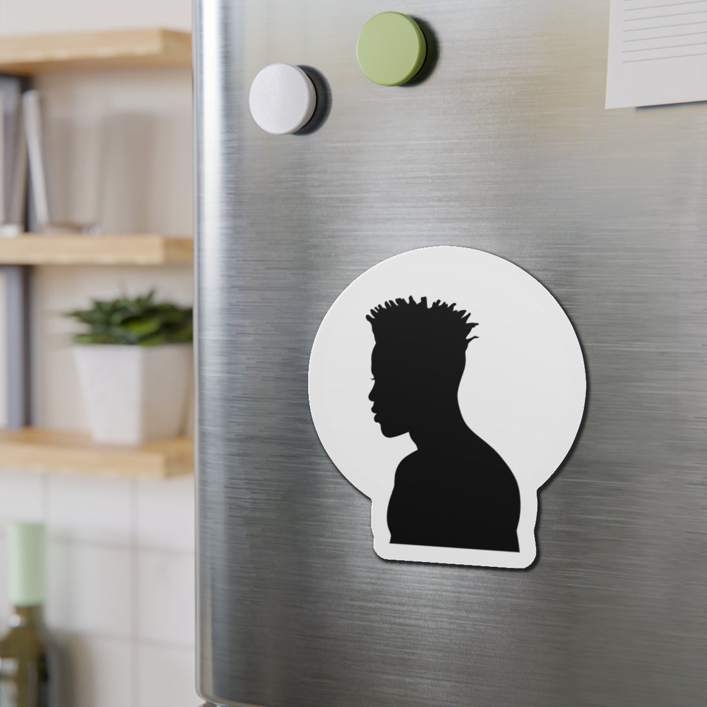 Black Male Head Silhouette — Magnet