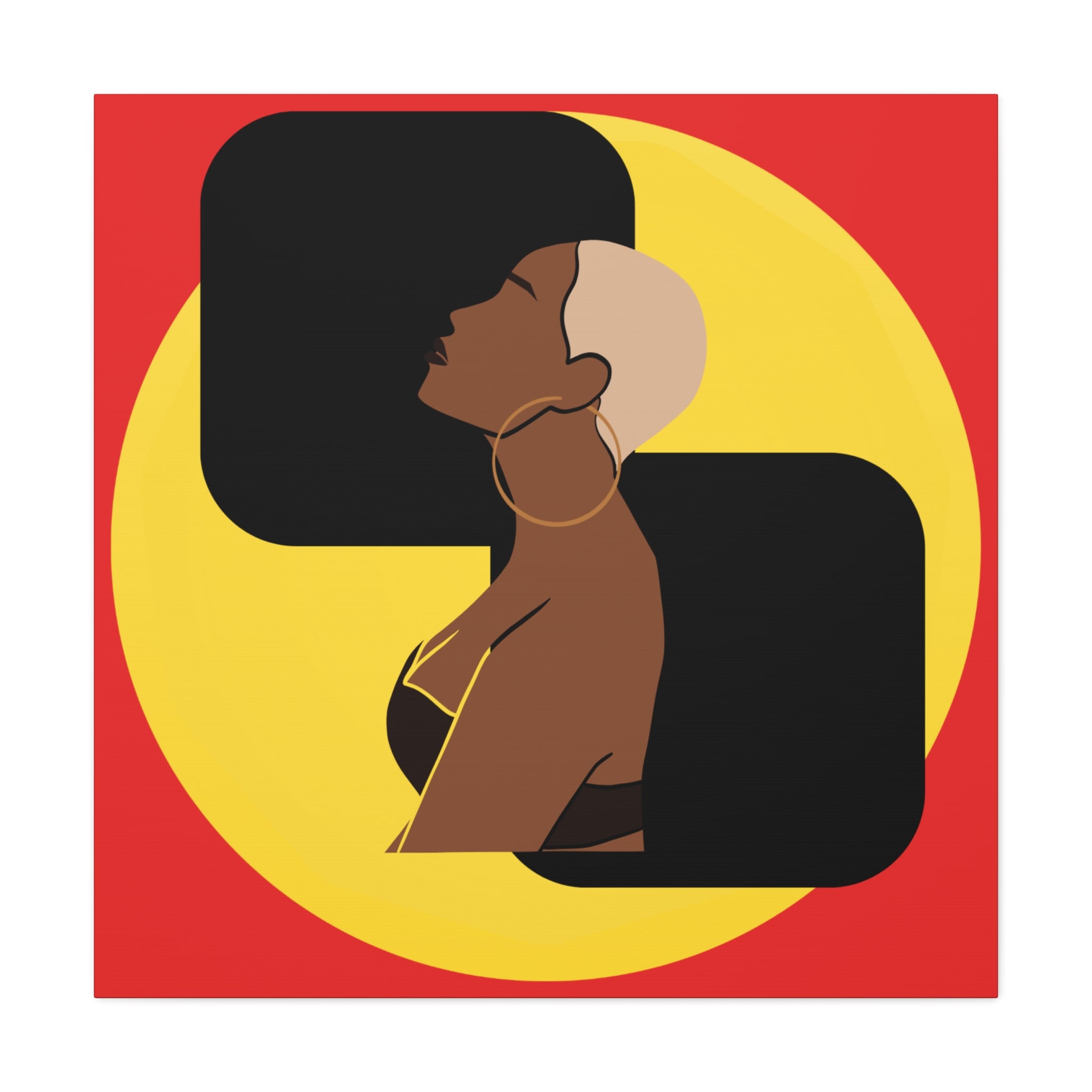 Bold Yellow and Black Woman – Canvas Art
