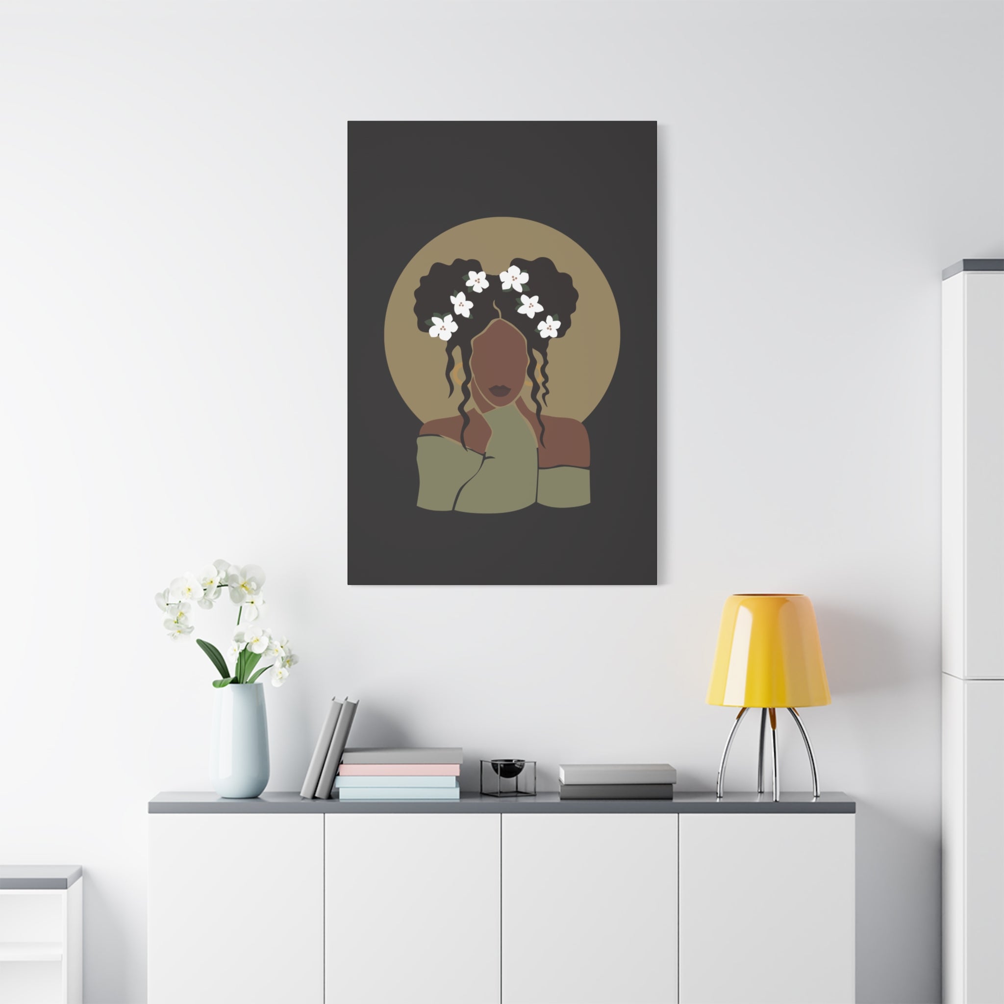 Floral Halo Woman – Canvas Art