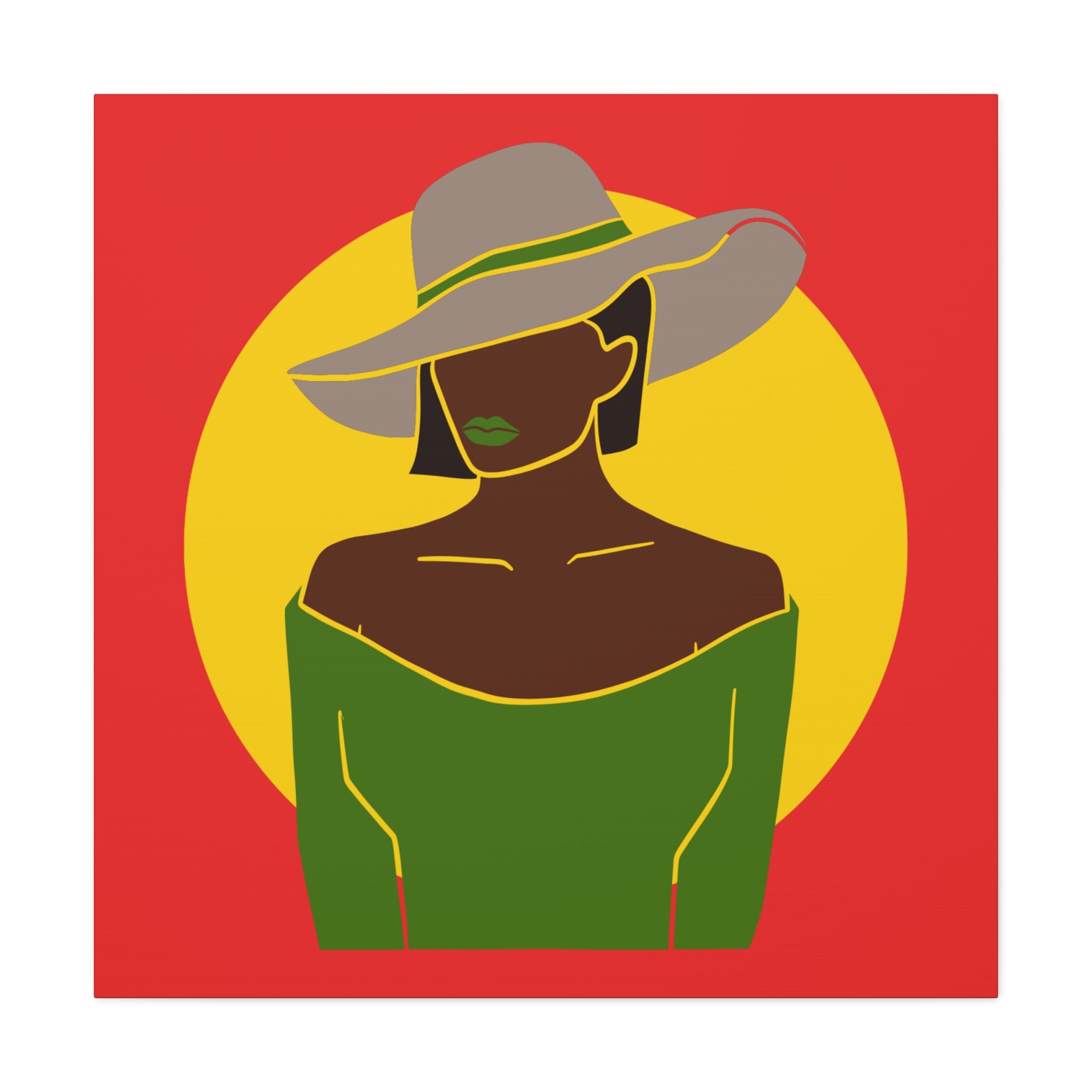 Afro Woman with Hat – Canvas Art