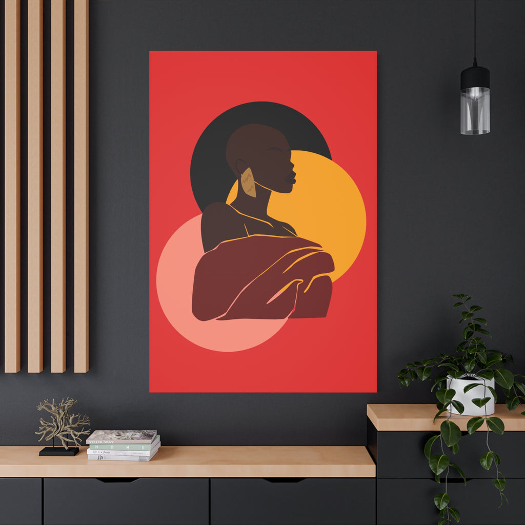 Bold Woman with Circles  –Canvas Art