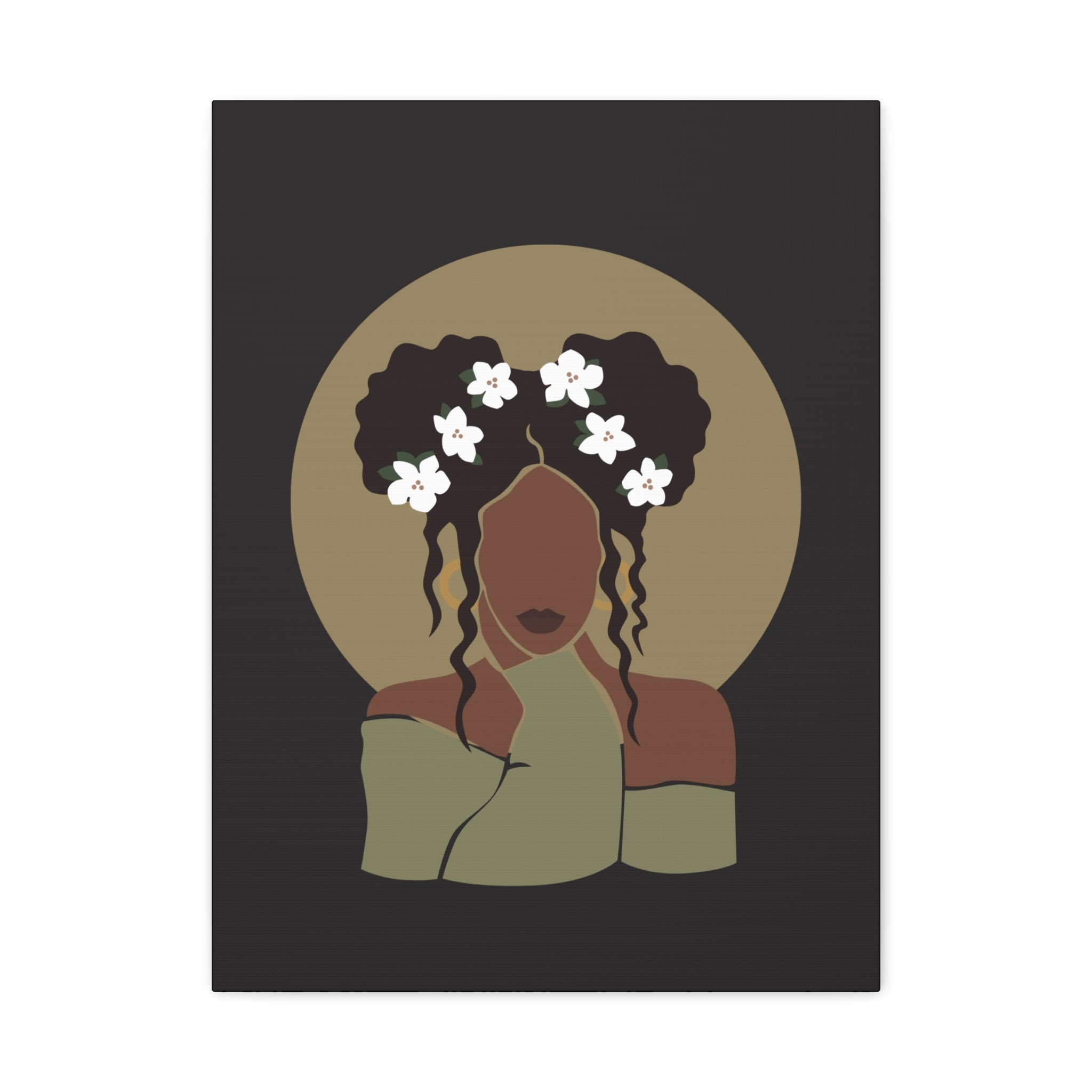 Floral Halo Woman – Canvas Art
