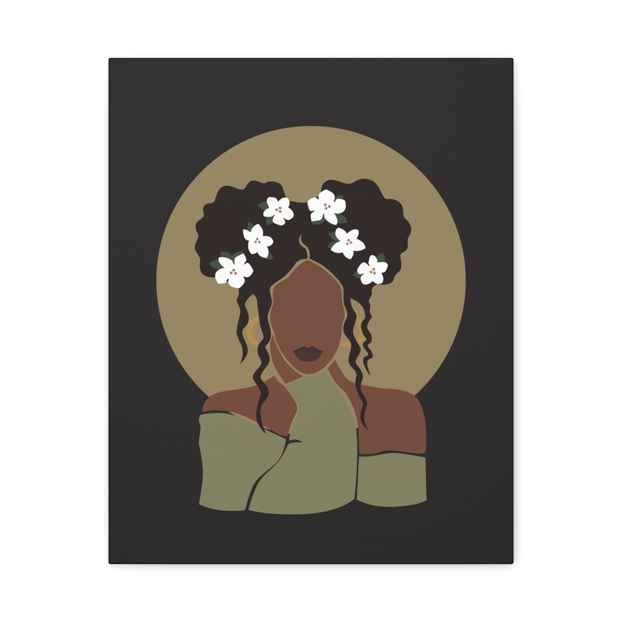 Floral Halo Woman – Canvas Art