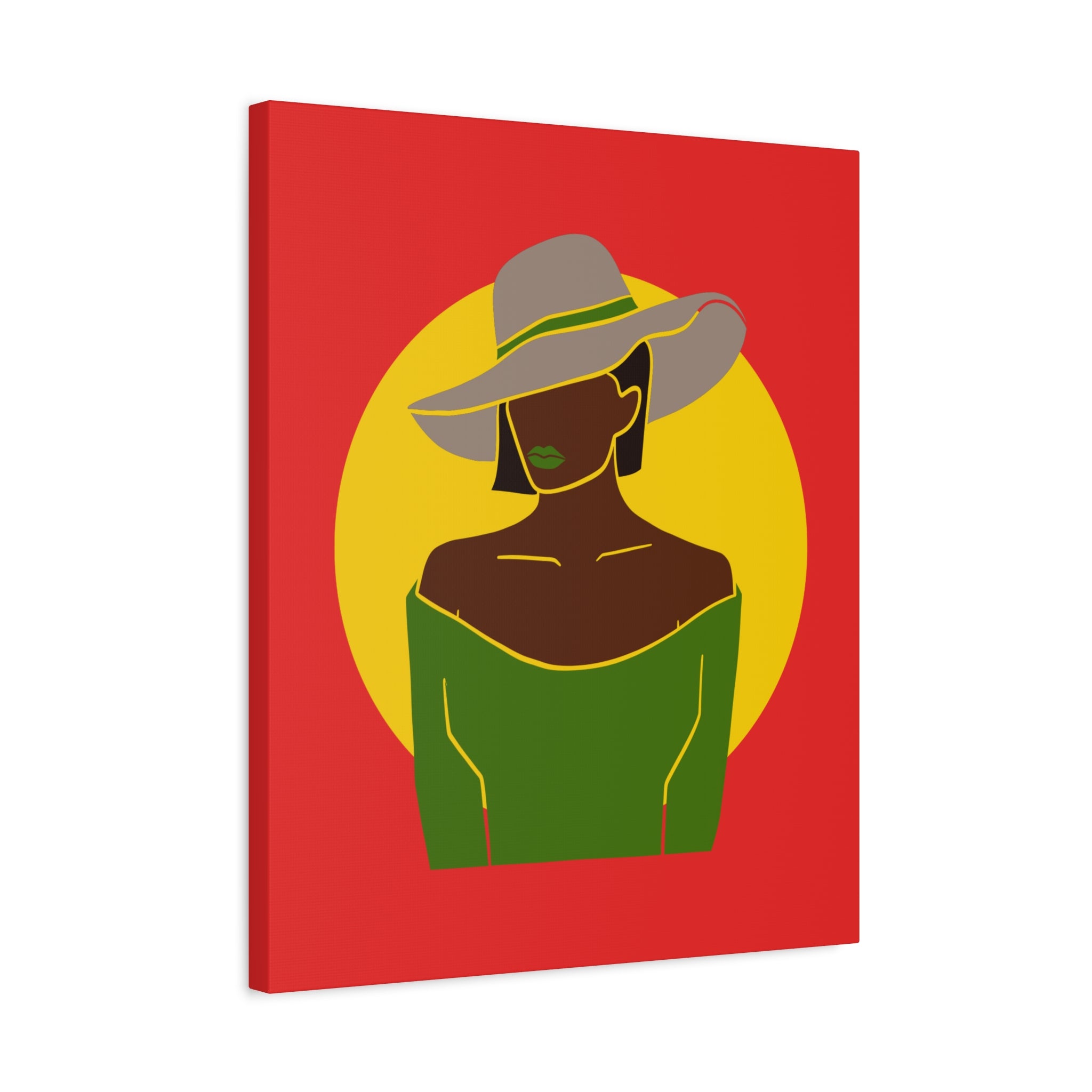 Afro Woman with Hat – Canvas Art