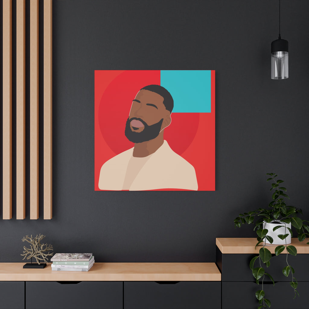 Male Modern Red & Teal — Canvas Art