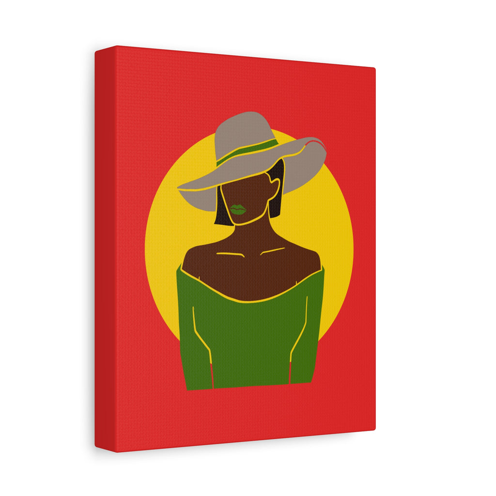 Afro Woman with Hat – Canvas Art