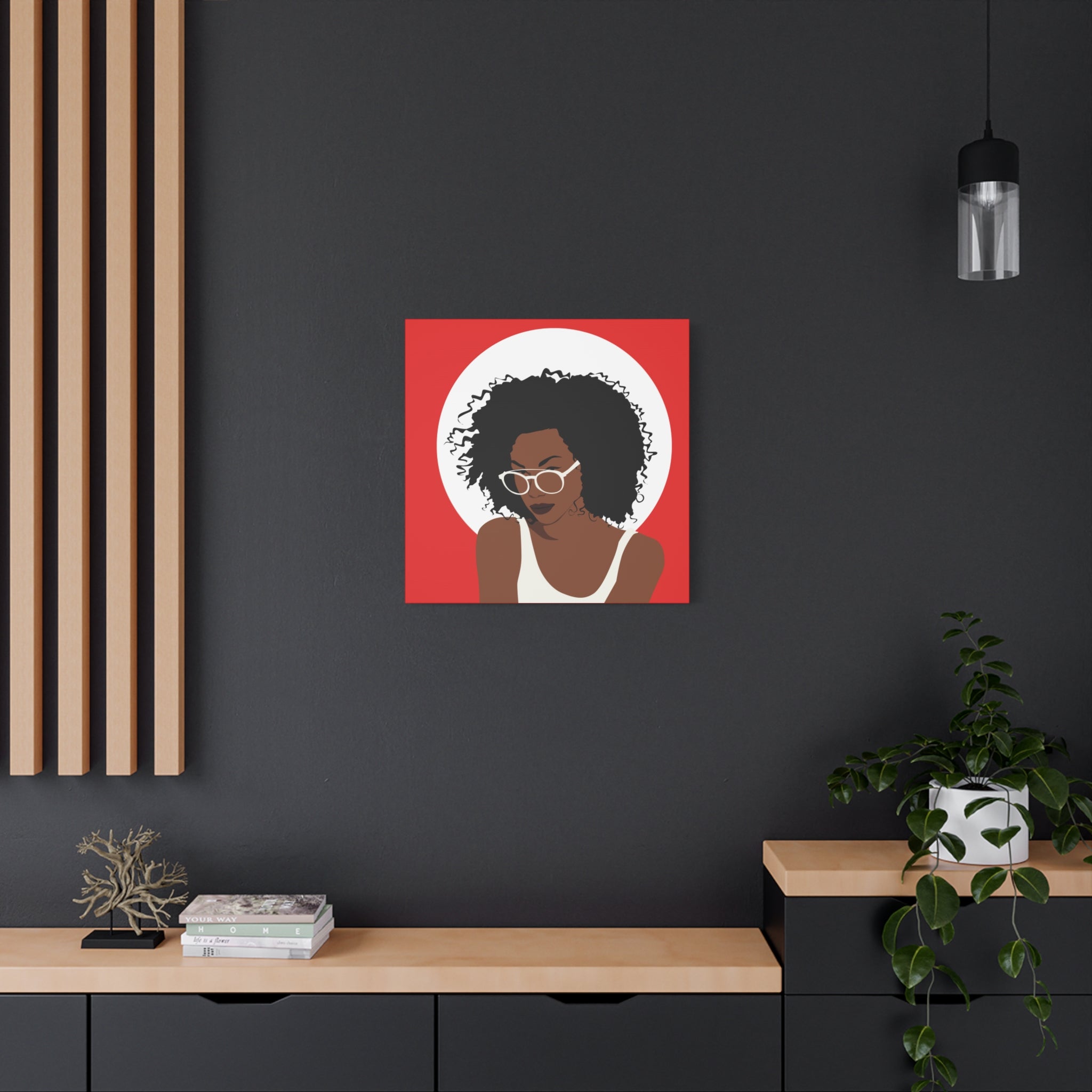 Afro Woman with Glasses — Canvas Art