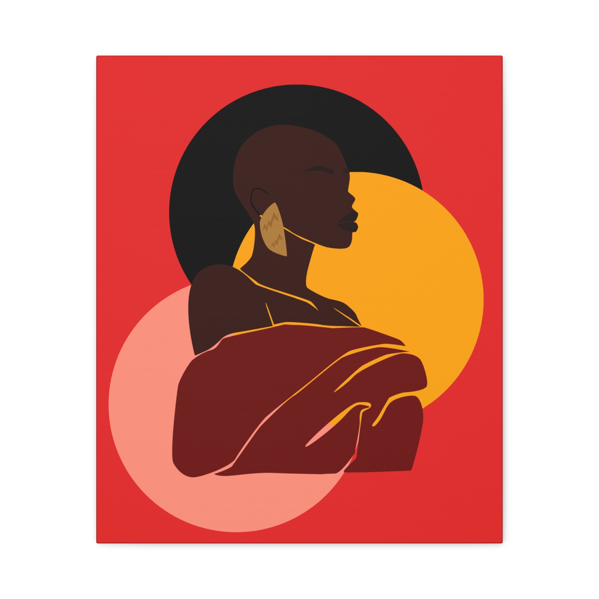 Bold Woman with Circles  –Canvas Art