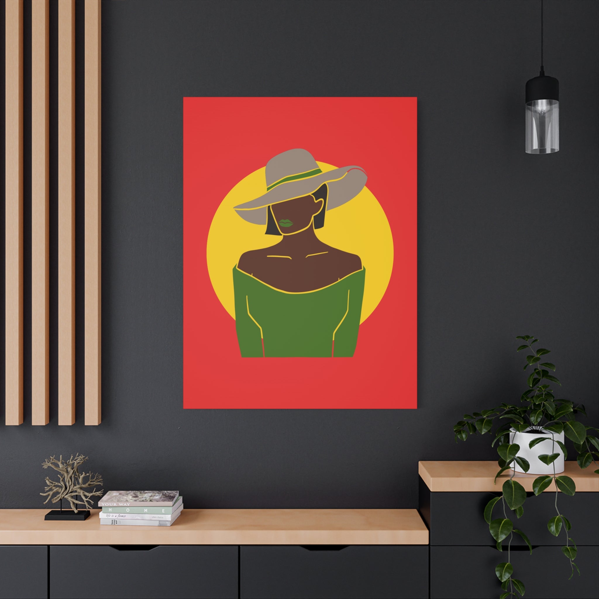 Afro Woman with Hat – Canvas Art