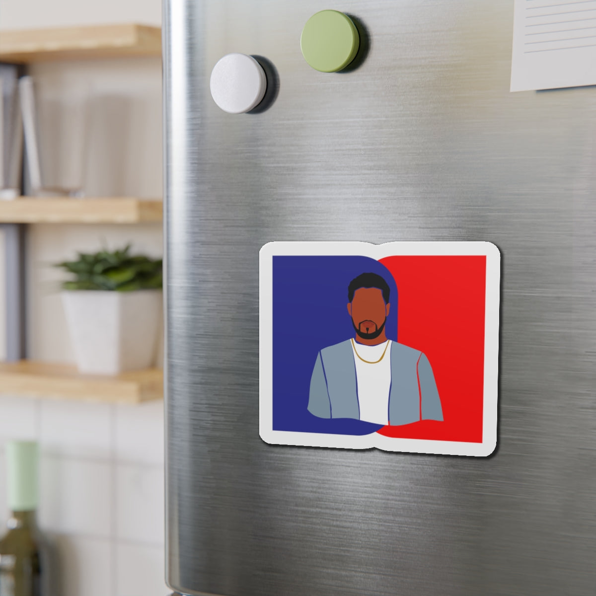 Minimalist Male Blue & Red — Magnet