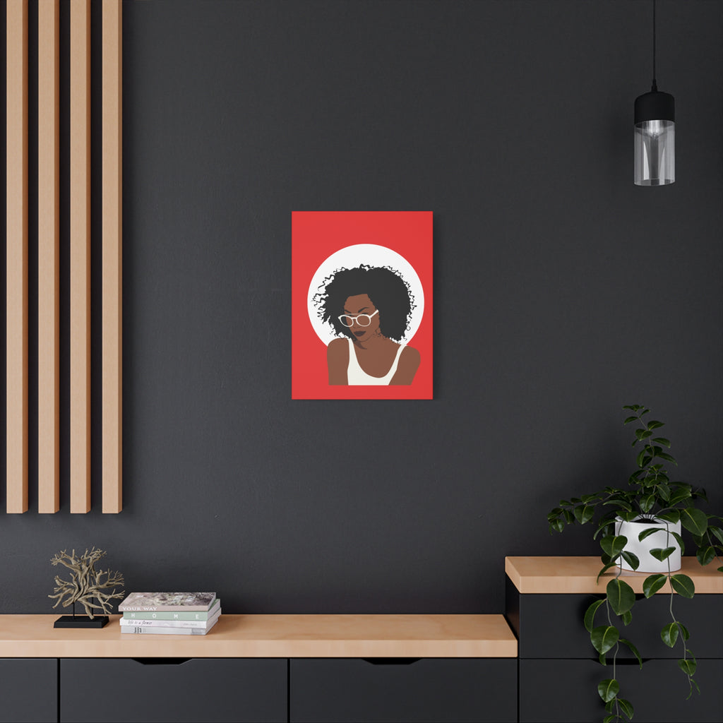 Afro Woman with Glasses — Canvas Art