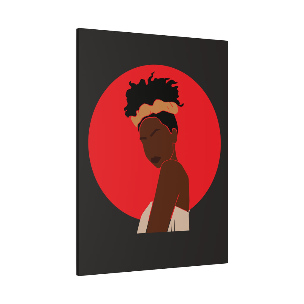 Woman Silhouette with Red Sun — Canvas Art