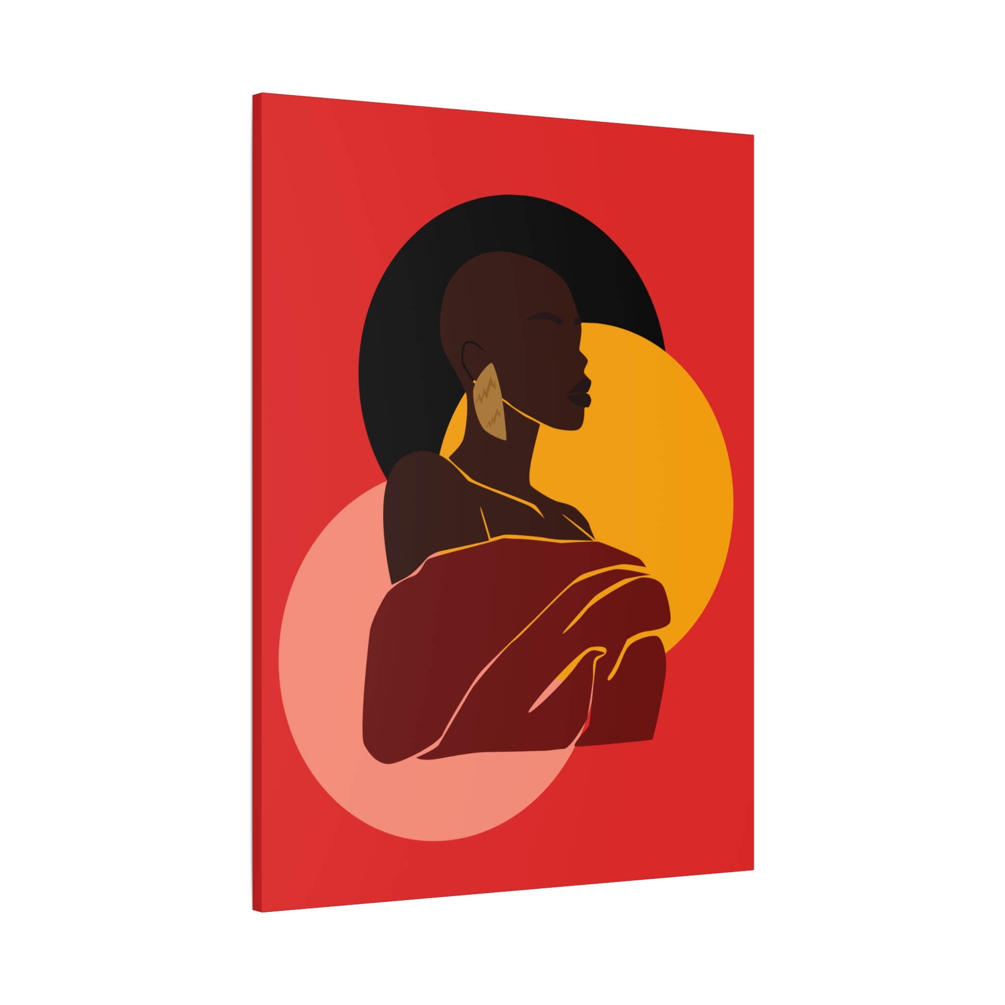 Bold Woman with Circles  –Canvas Art