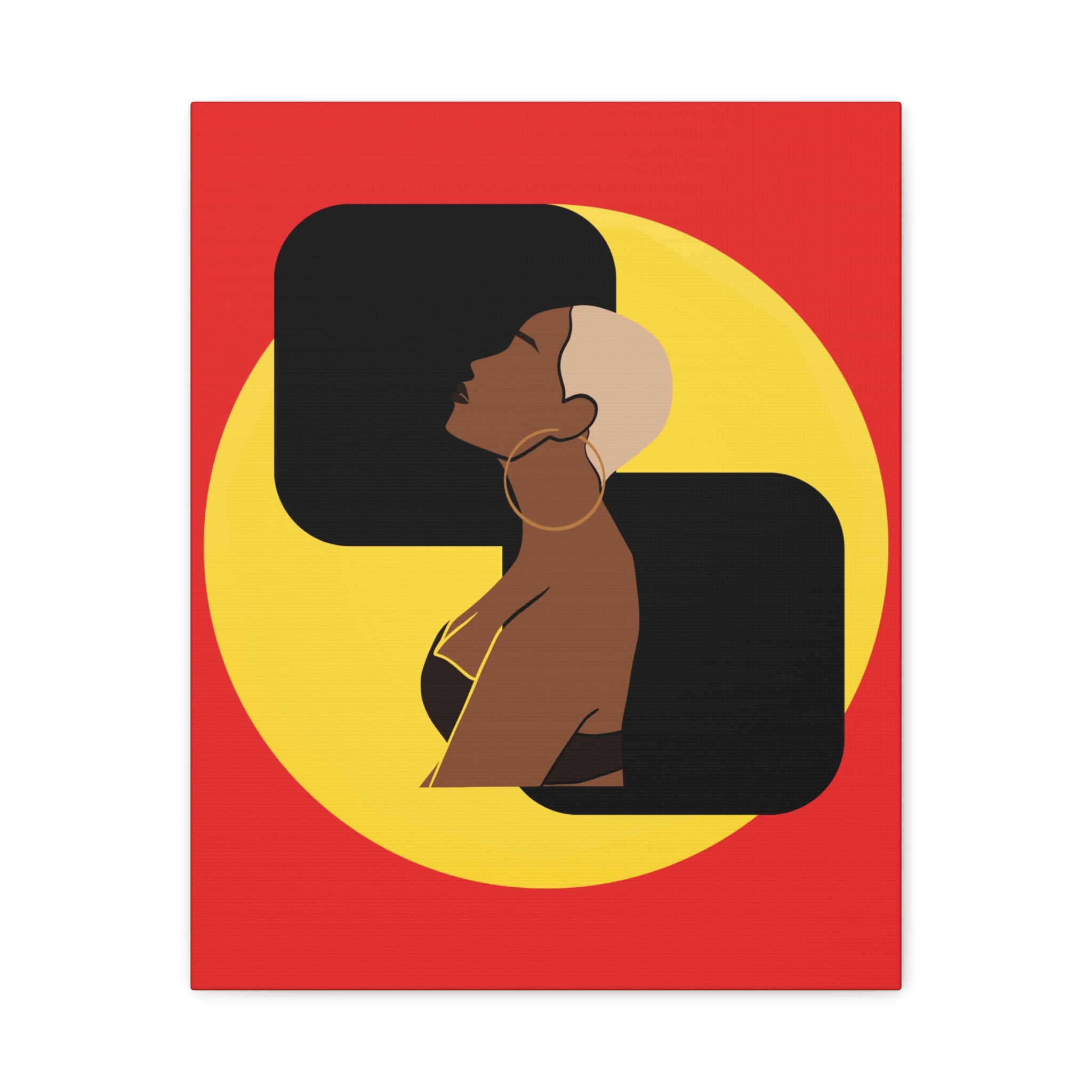 Bold Yellow and Black Woman – Canvas Art