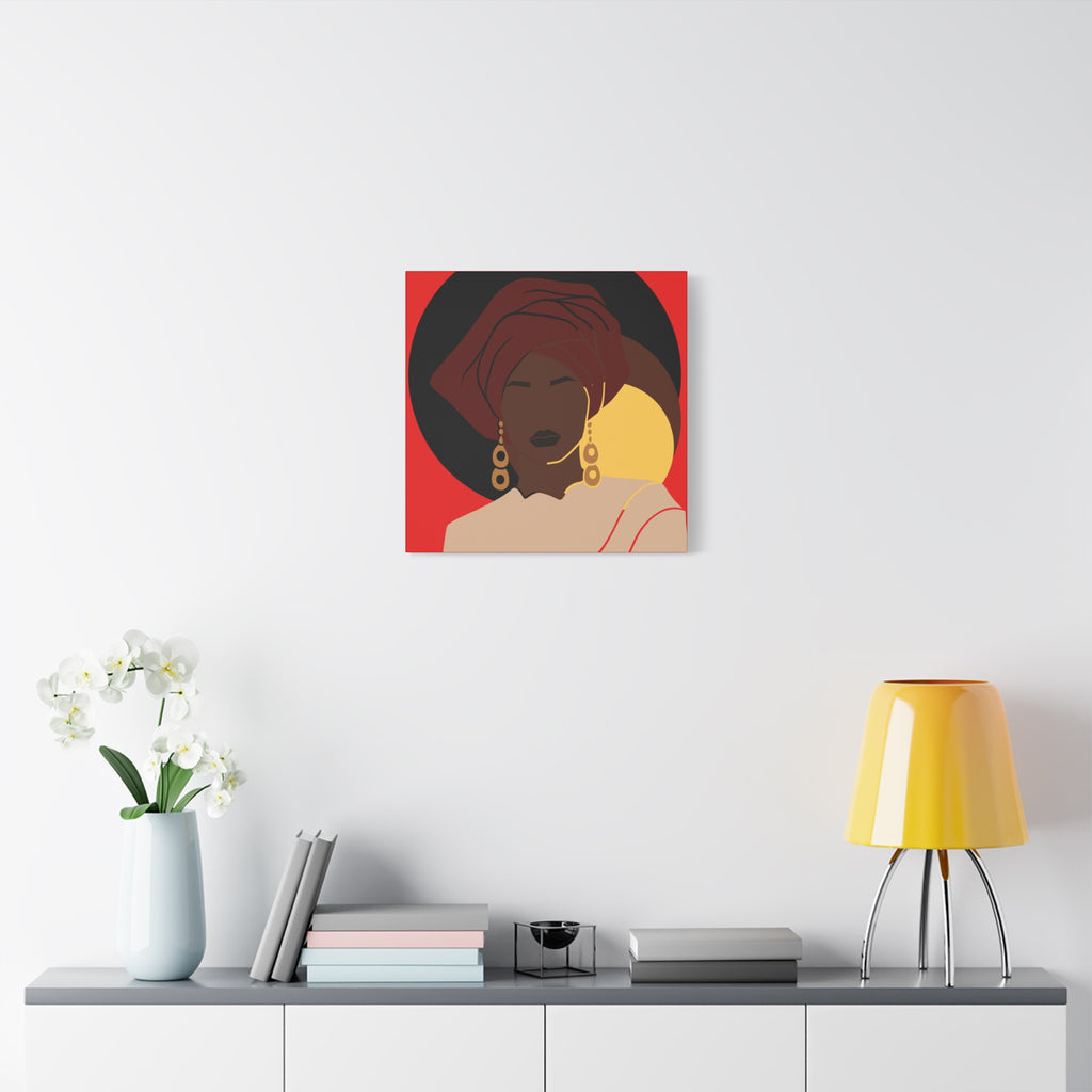 African Woman Black, Brown, and Yellow — Canvas Art