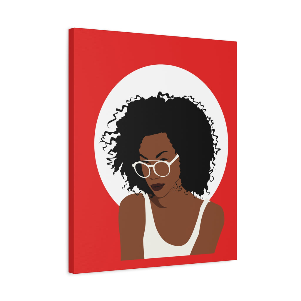 Afro Woman with Glasses — Canvas Art