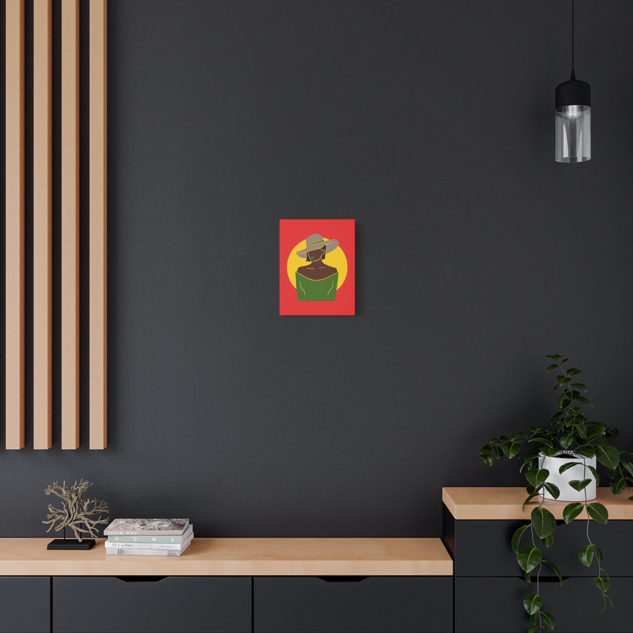 Afro Woman with Hat – Canvas Art