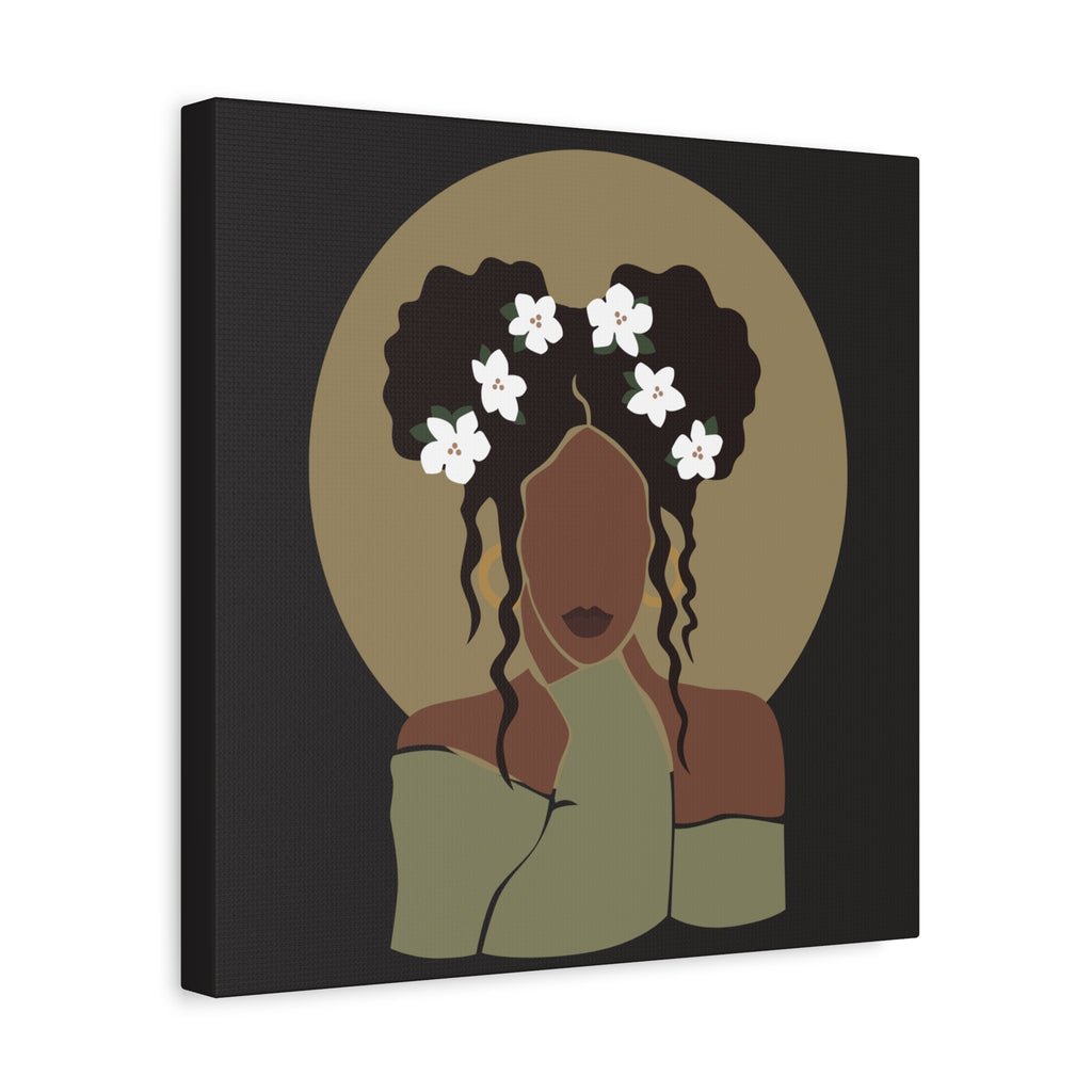Floral Halo Woman – Canvas Art