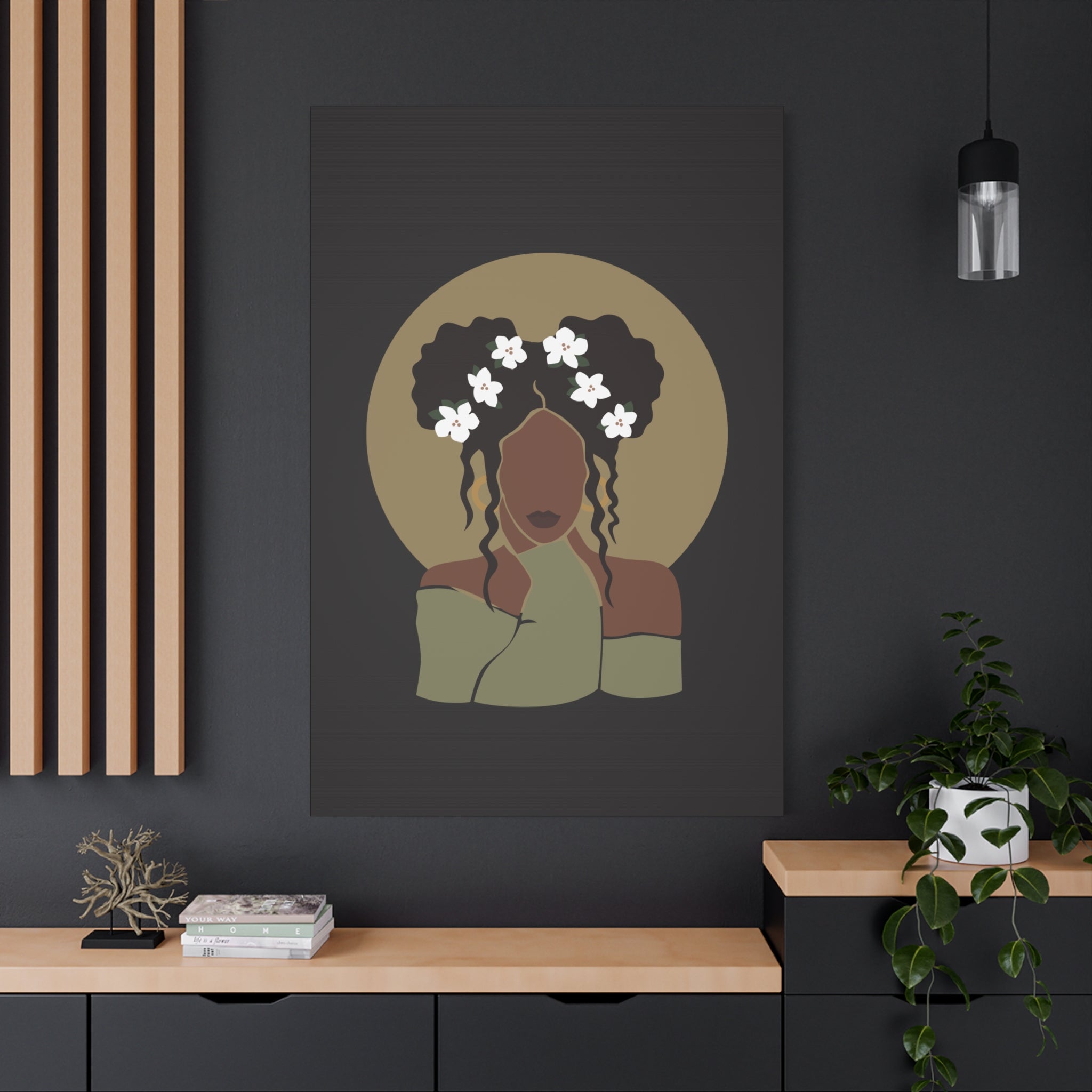 Floral Halo Woman – Canvas Art
