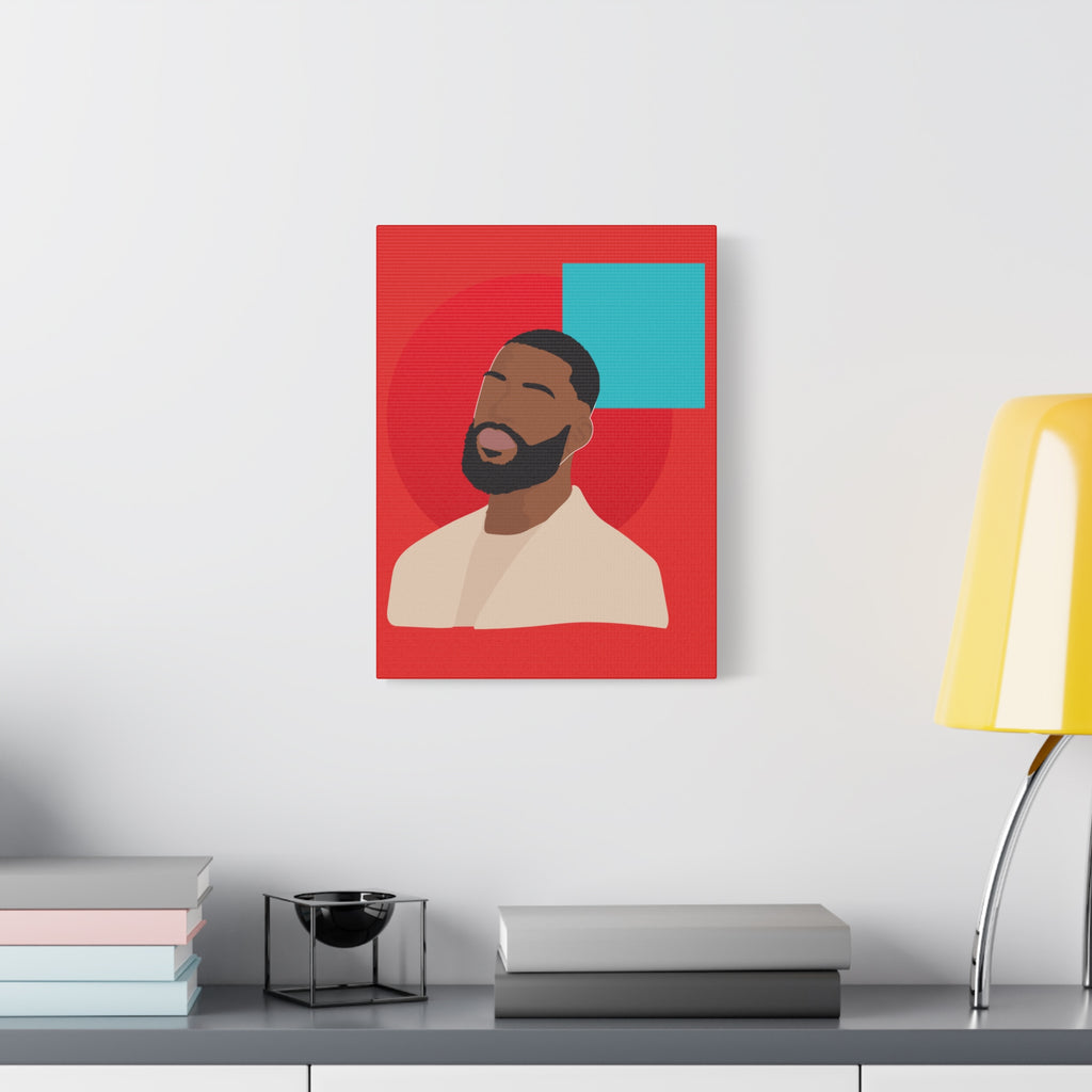 Male Modern Red & Teal — Canvas Art
