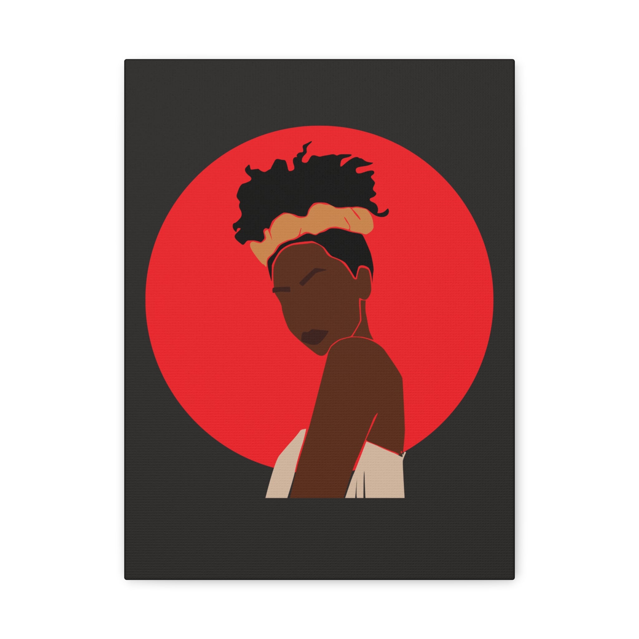 Woman Silhouette with Red Sun — Canvas Art