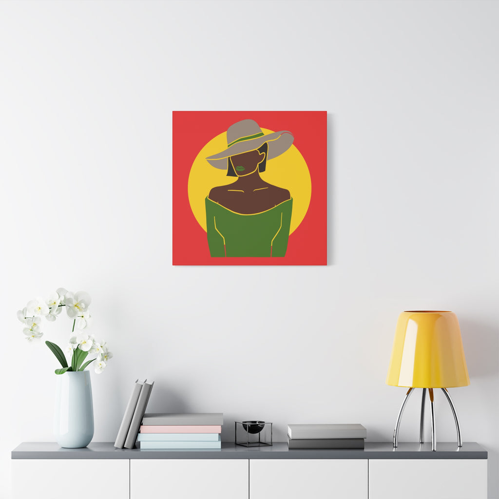 Afro Woman with Hat – Canvas Art