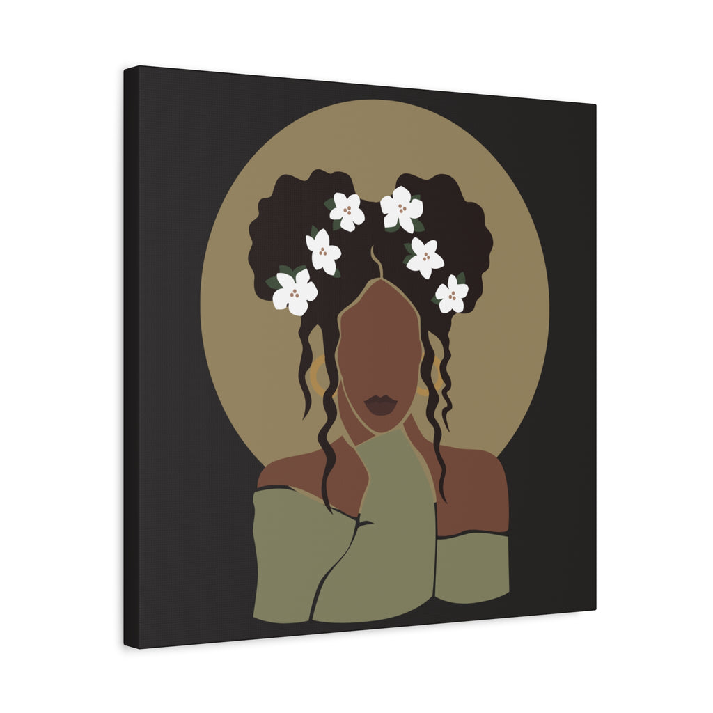 Floral Halo Woman – Canvas Art