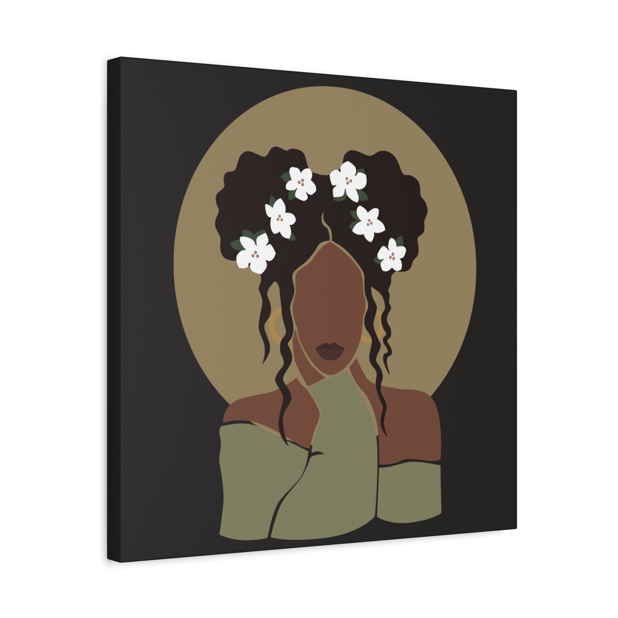 Floral Halo Woman – Canvas Art