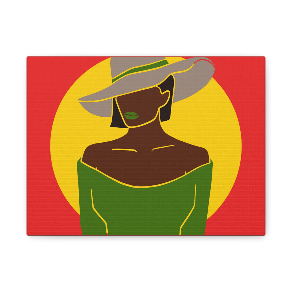 Afro Woman with Hat – Canvas Art